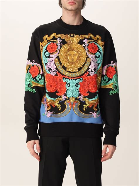 versace jeans floral sweatshirt black|Versace Jeans couture outlet.